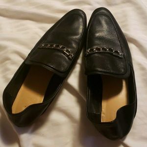 Zara leather slip on loafers